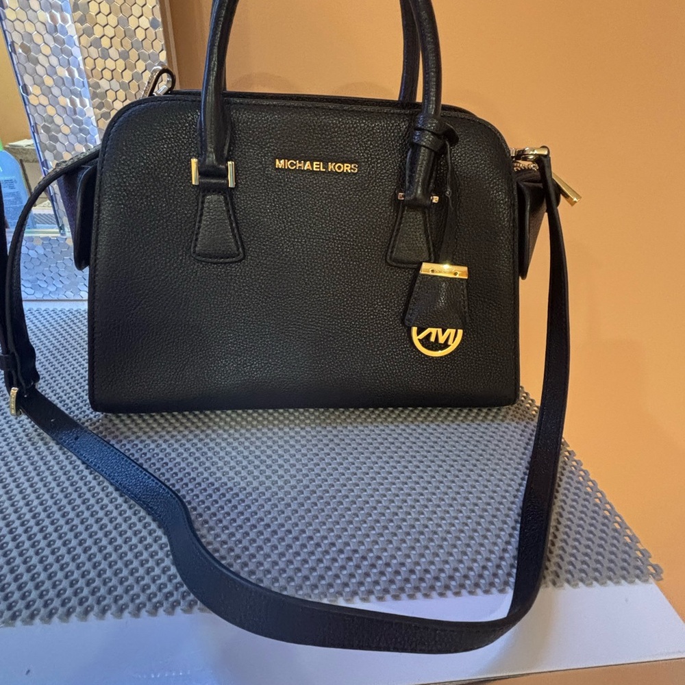 Michael Kors Black Leather Satchel Bag